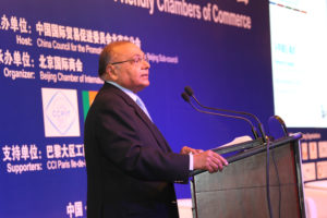 Mr Mahendra Sanghi, WCF Vice-Chair speaks to chambers in Beijing