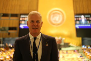ICC Secretary General John WH Denton AO at United Nations General Assembly.